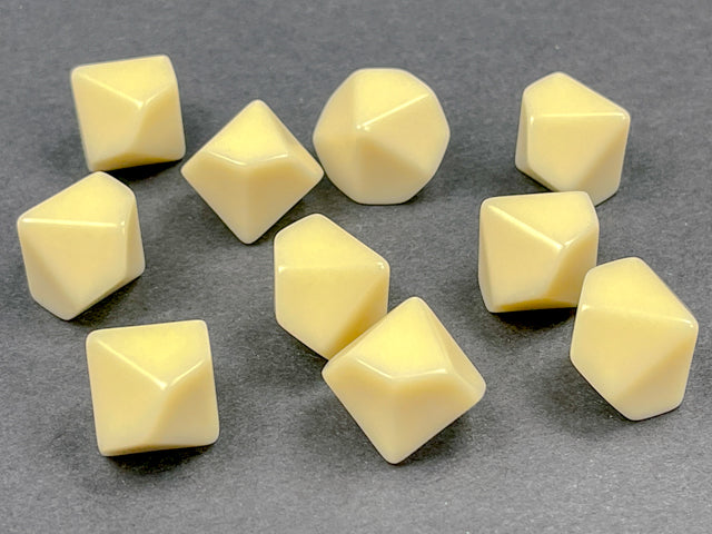 Chessex - Opaque Polyhedral Bag of 10 Blank Ivory d10 Dice