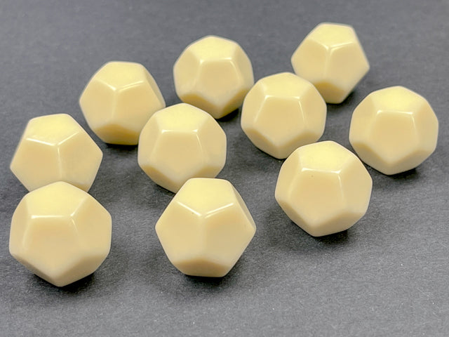 Chessex - Opaque Polyhedral Bag of 10 Blank Ivory d12 Dice