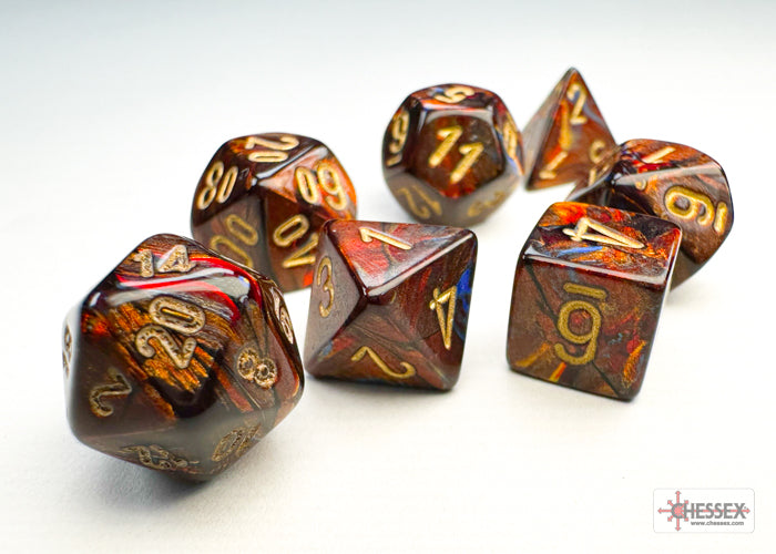 Chessex - Scarab Mini-hedral Blue Blood/gold 7-Die Set
