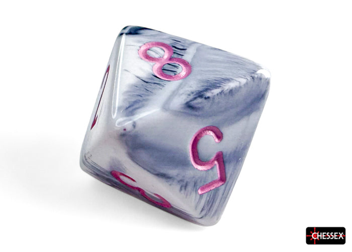 Chessex - Gemini Black-White/pink Polyhedral 7-Dice Set