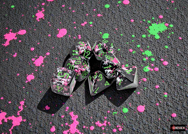 Chessex - Brush Polyhedral Paintball/green 7-Die Set