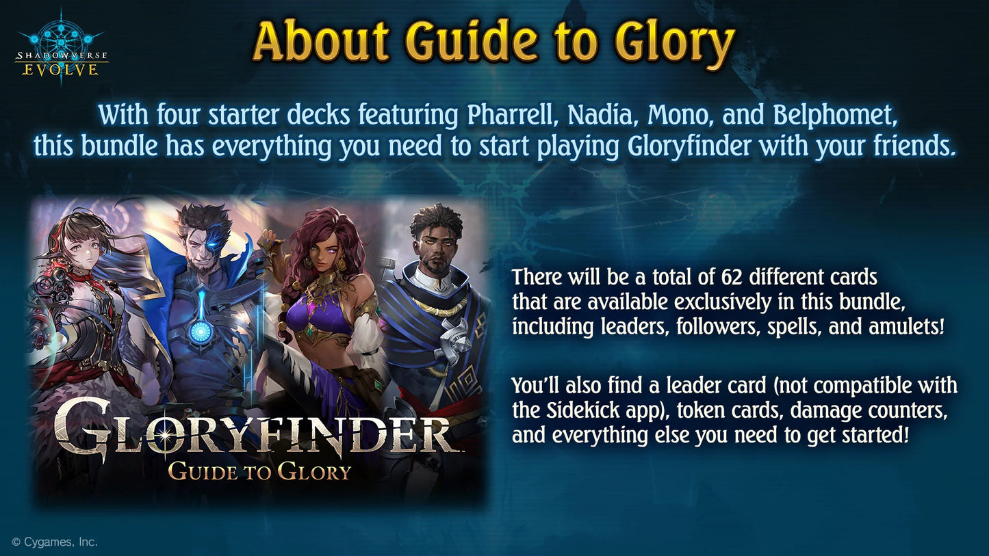 Shadowverse: Evolve - Gloryfinder - Guide to Glory - Starter Decks Bundle #1 (4 vorgefertigte Decks) - EN