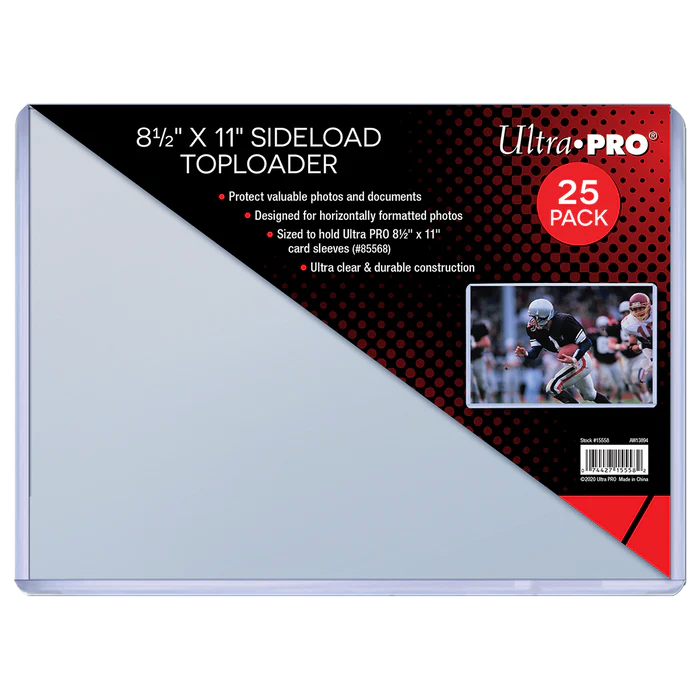 Ultra Pro (UP) - 8-1/2" x 11" Side Load Toploader - 25 Stück