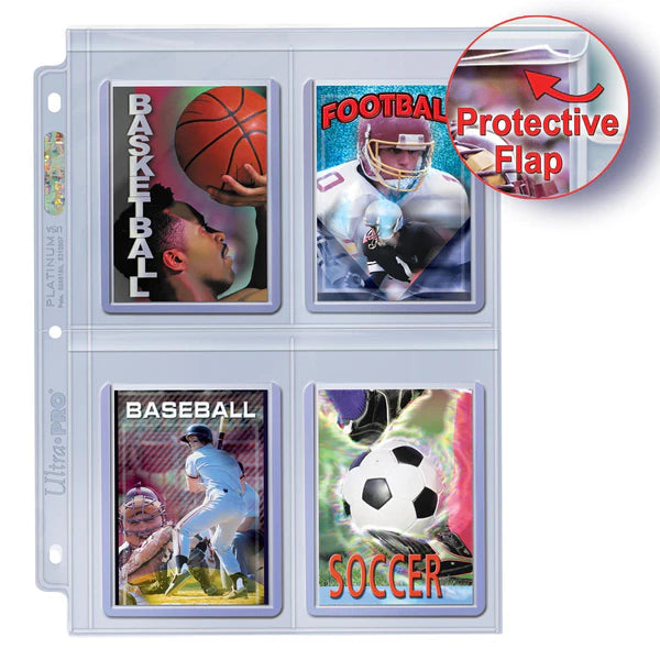 Ultra Pro (UP) - Premium Series 4-Pocket Secure Pages (100 Stück) für Toploader