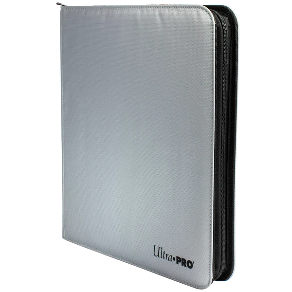 Ultra Pro (UP) - 12-Pocket Zippered PRO-Binder: Silver - feuerbeständig - Silber