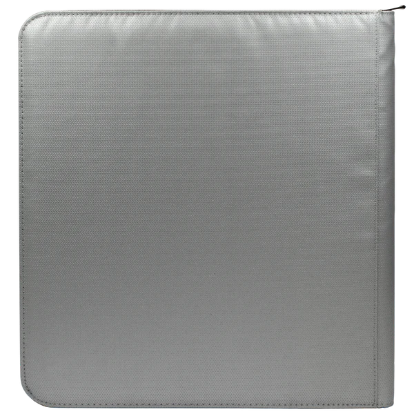 Ultra Pro (UP) - 12-Pocket Zippered PRO-Binder: Silver - feuerbeständig - Silber