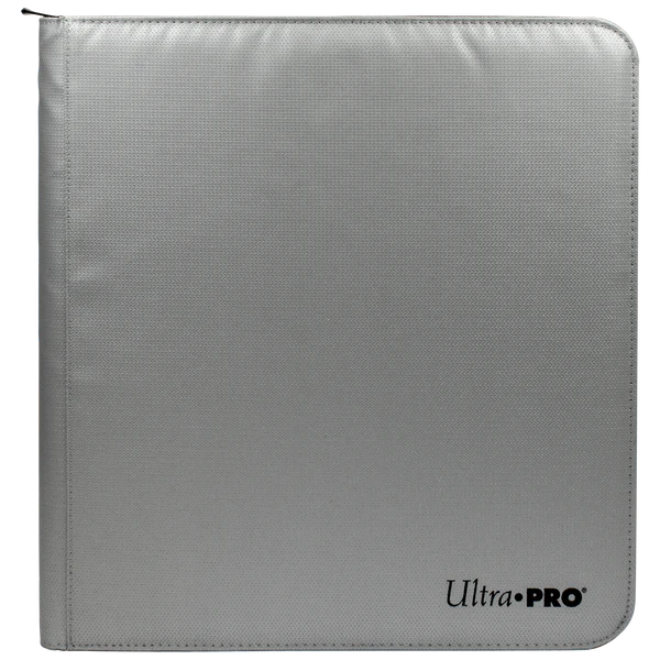 Ultra Pro (UP) - 12-Pocket Zippered PRO-Binder: Silver - feuerbeständig - Silber