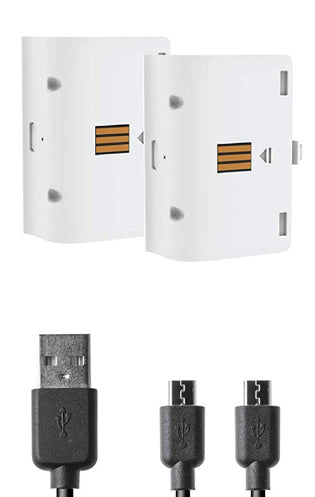 XB-One Battery:Kit white NEW2 Akkus 800mAh + Ladekabel für Xbox One & Elite Controller