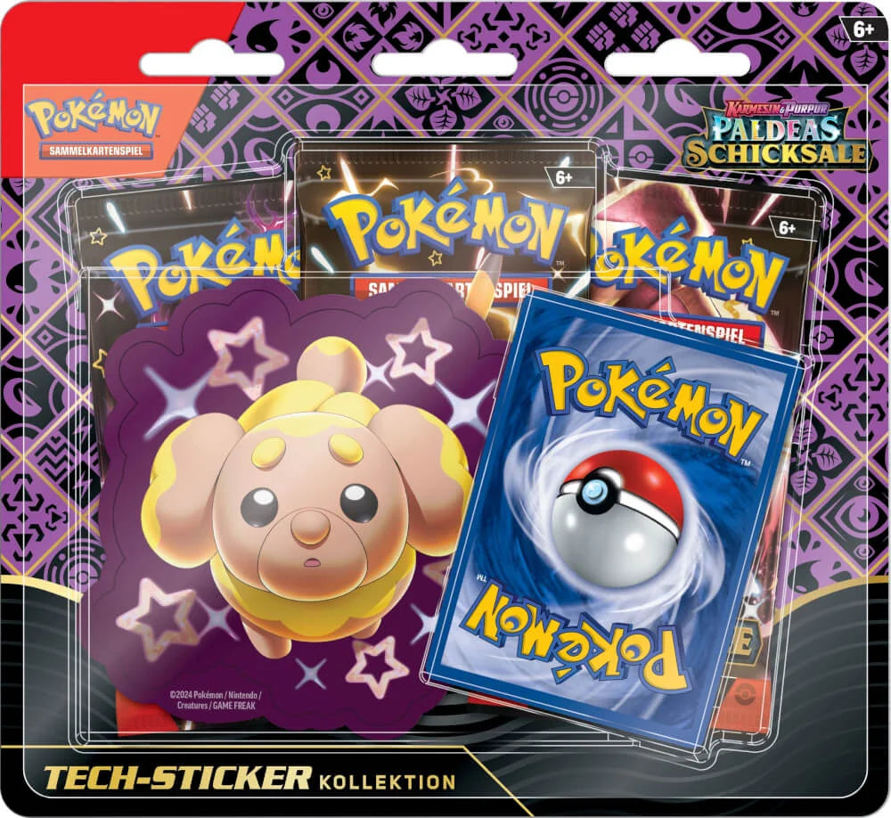 Pokémon (PKM) - Karmesin & Purpur 4.5 - Paldeas Schicksale - Tech-Sticker-Kollektion - 12er Set - DE