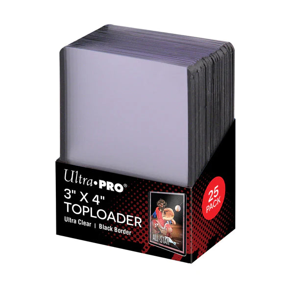 Ultra Pro (UP) - 3" x 4" Colored Border Toploader (25 Stück) für Karten in Standardgröße - schwarz