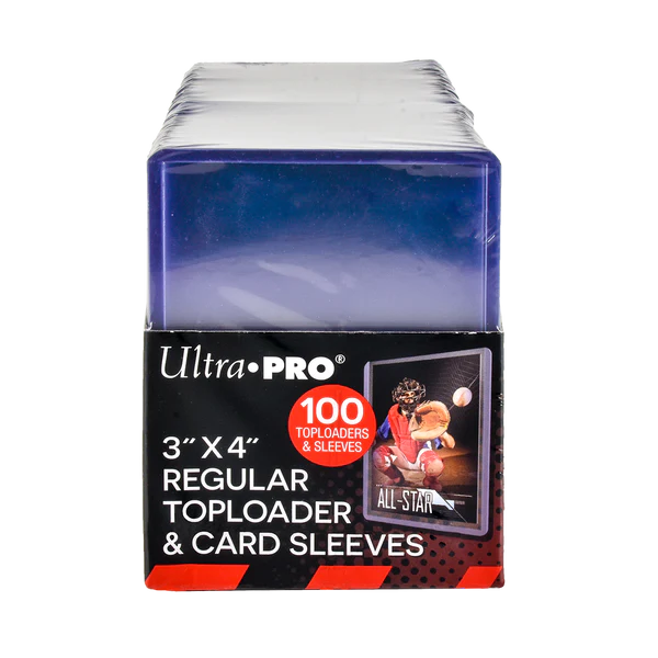 Ultra Pro (UP) - 3" x 4" Clear Regular Toploader und Soft Sleeves Bundle für Karten in Standardgröße - 100 Stück