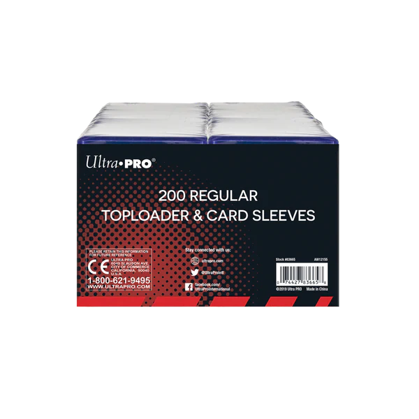 Ultra Pro (UP) - 3" x 4" Clear Regular Toploader und Soft Sleeves Bundle für Karten in Standardgröße - 200 Stück
