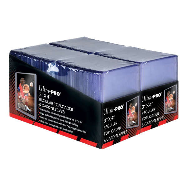 Ultra Pro (UP) - 3" x 4" Clear Regular Toploader und Soft Sleeves Bundle für Karten in Standardgröße - 200 Stück