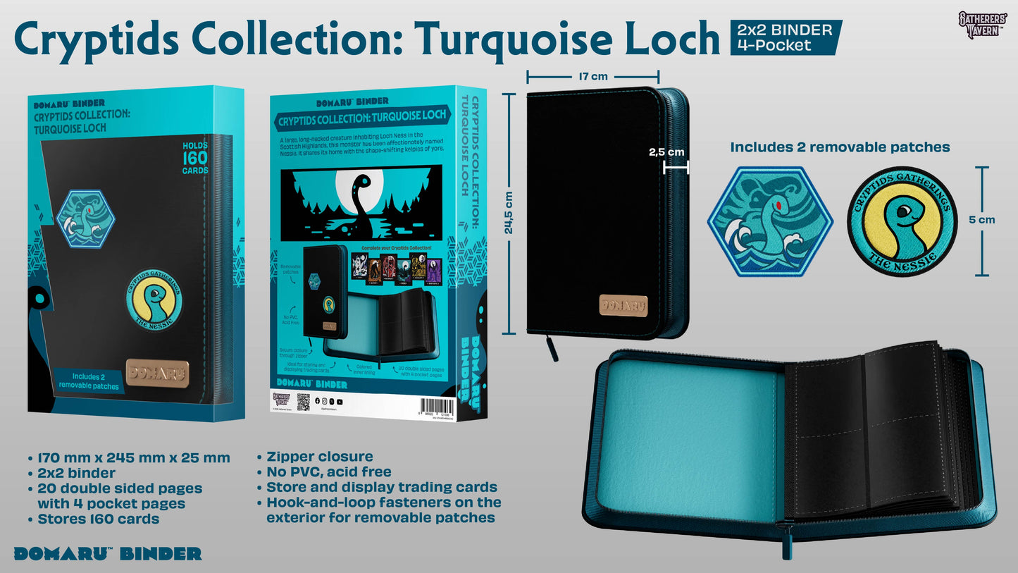 Gatherers' Tavern - DOMARU 4-Pocket BINDER: Cryptids Collection: Turquoise Loch