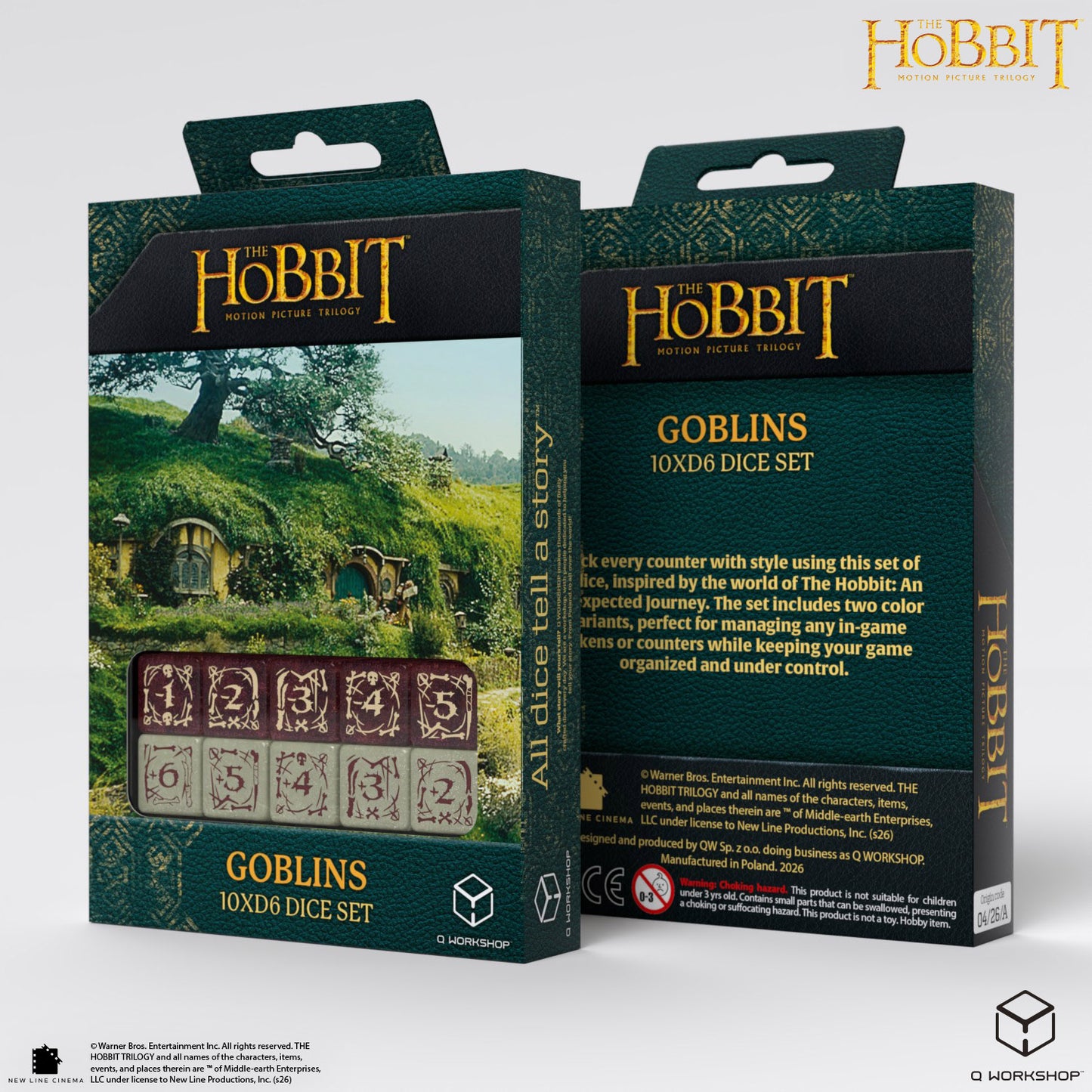 Q Workshop - The Hobbit: D6 Dice Set: Goblins (10 pieces)