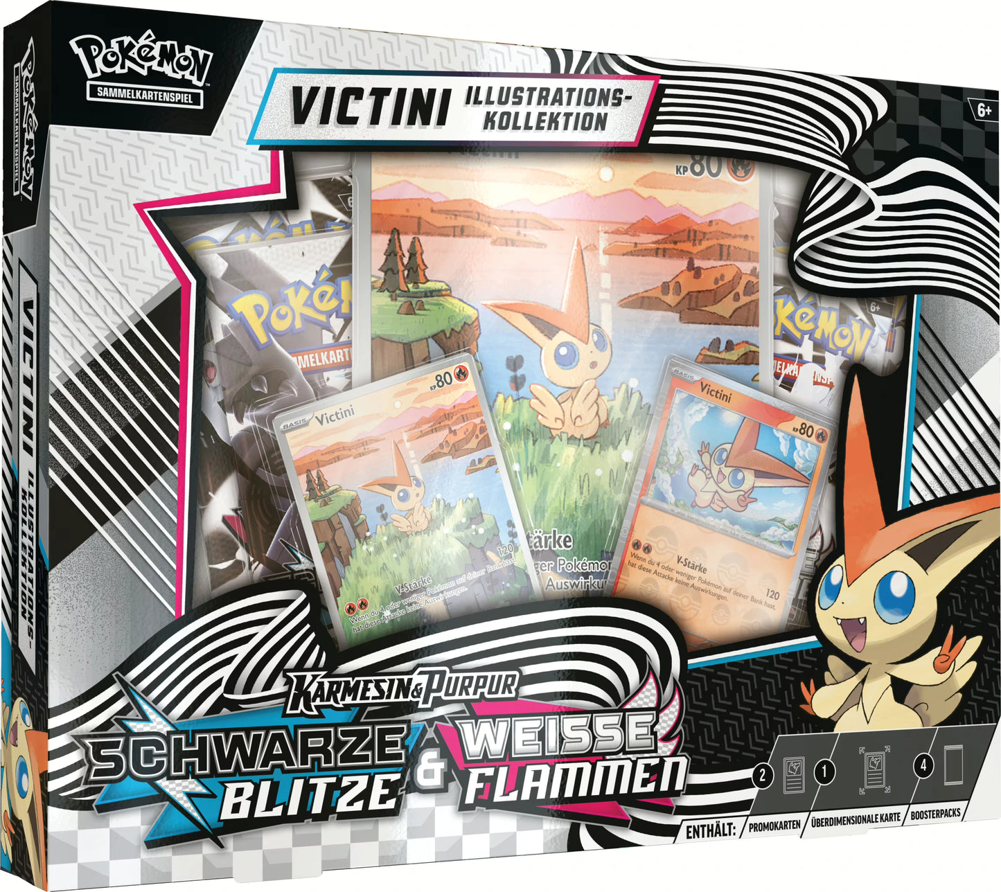 Pokémon (PKM) - Karmesin & Purpur 10.5 - Schwarze Blitze & Weiße Flammen - Victini Illustrations-Kollektion - DE