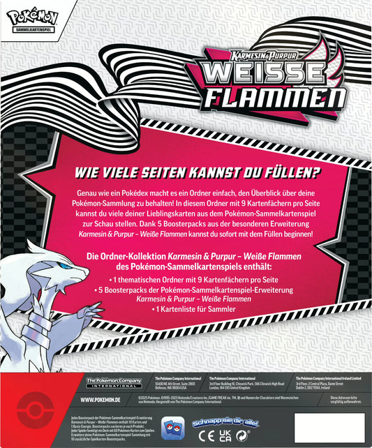 Pokémon (PKM) - Karmesin und Purpur 10.5 - Weiße Flammen - Ordner / Binder Kollektion - DE