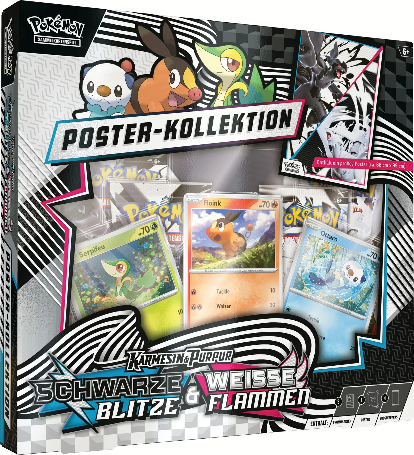Pokémon (PKM) - Karmesin und Purpur 10.5 - Schwarze Blitze & Weiße Flammen - Poster Kollektion - DE