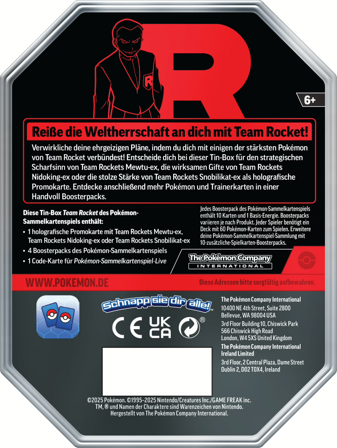 Pokémon (PKM) - Tin #123 - Team Rockets Mewtu - DE
