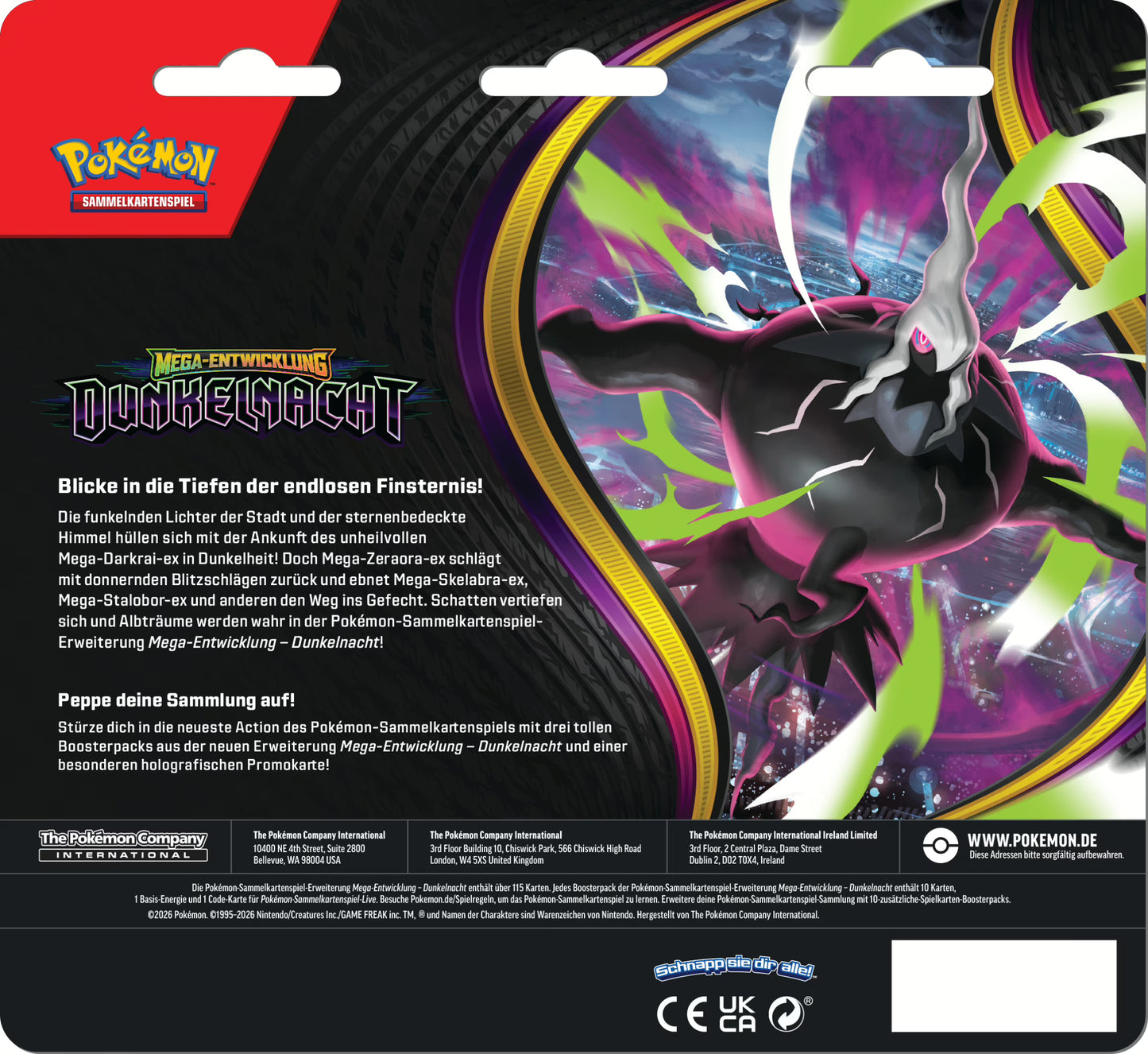 Pokémon (PKM) - Dunkelnacht (ME05) - 3-Pack-Blister