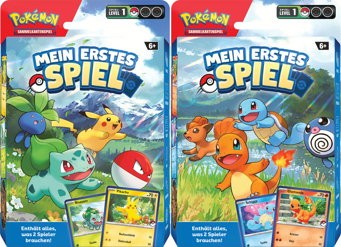 Pokémon (PKM) - Mein erstes Spiel - Bisasam vs. Pikachu / Glumanda vs. Schiggy - Display (6 Decks) - DE