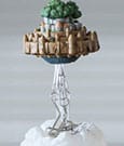 Das Schloss im Himmel Statue Magnet Flying Castle 13 cm