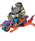 Teenage Mutant Ninja Turtles Actionfigur mit Fahrzeug Rocksteady & Chopper 12 cm