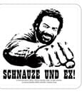 Bud Spencer Bierdeckel aus Blech Schnauze und Ex 10 x 10 cm