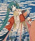 Hatsune Miku x Katsushika Hokusai iXima Postcard Fine Wind, Clear Morning (10)