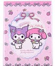 Sanrio Notizbuch Kuromi & My Melody Pastel Flower Holographic Checkered
