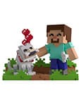 Minecraft Vinyl Figur Taming a Wolf 10 cm