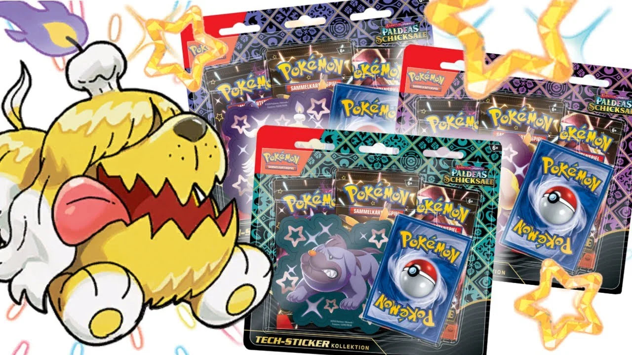 Pokémon (PKM) - Karmesin & Purpur 4.5 - Paldeas Schicksale - Tech-Sticker-Kollektion - 12er Set - DE
