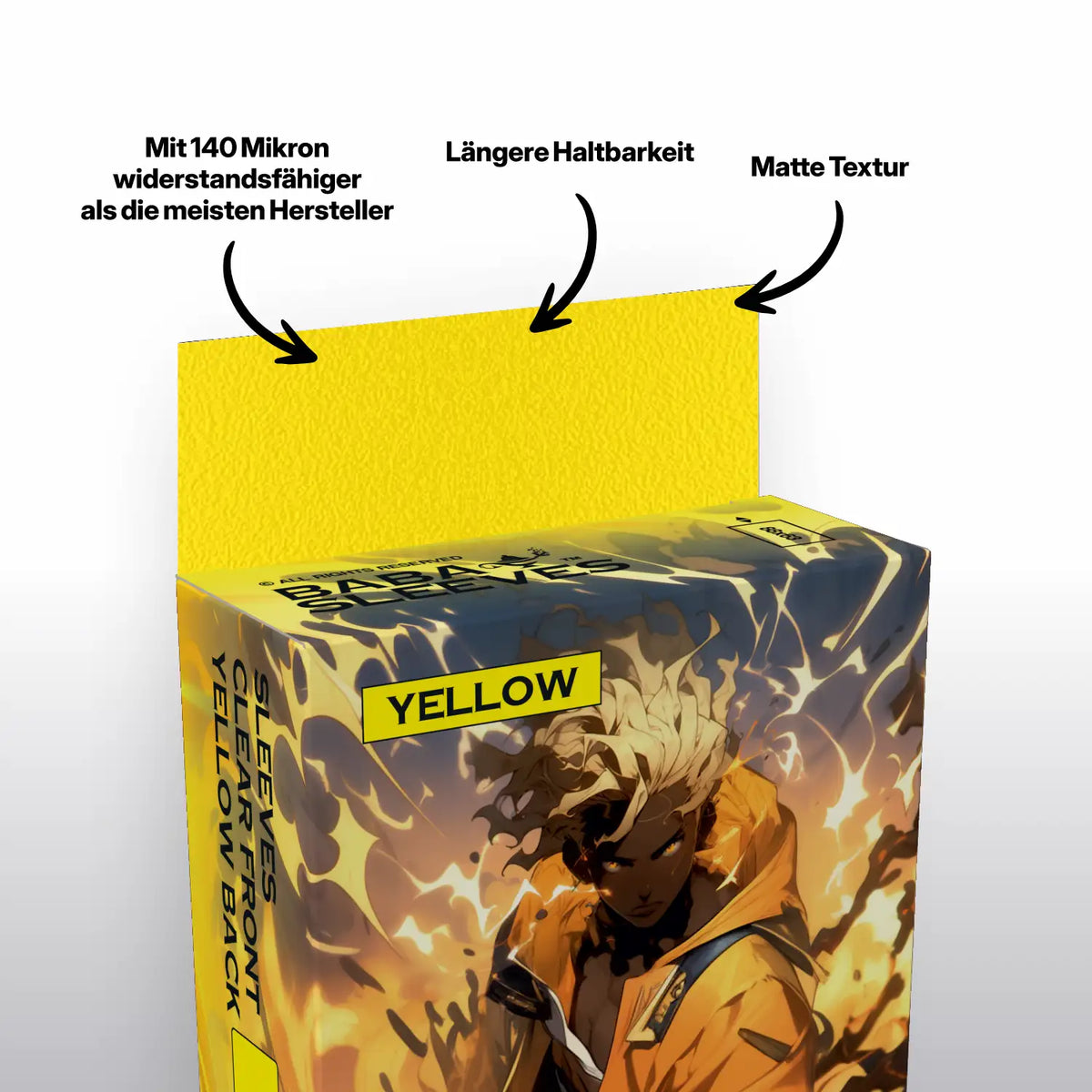 Baba Sleeves - Matte Gelbe / Yellow Hüllen Standard Size (100 Sleeves)