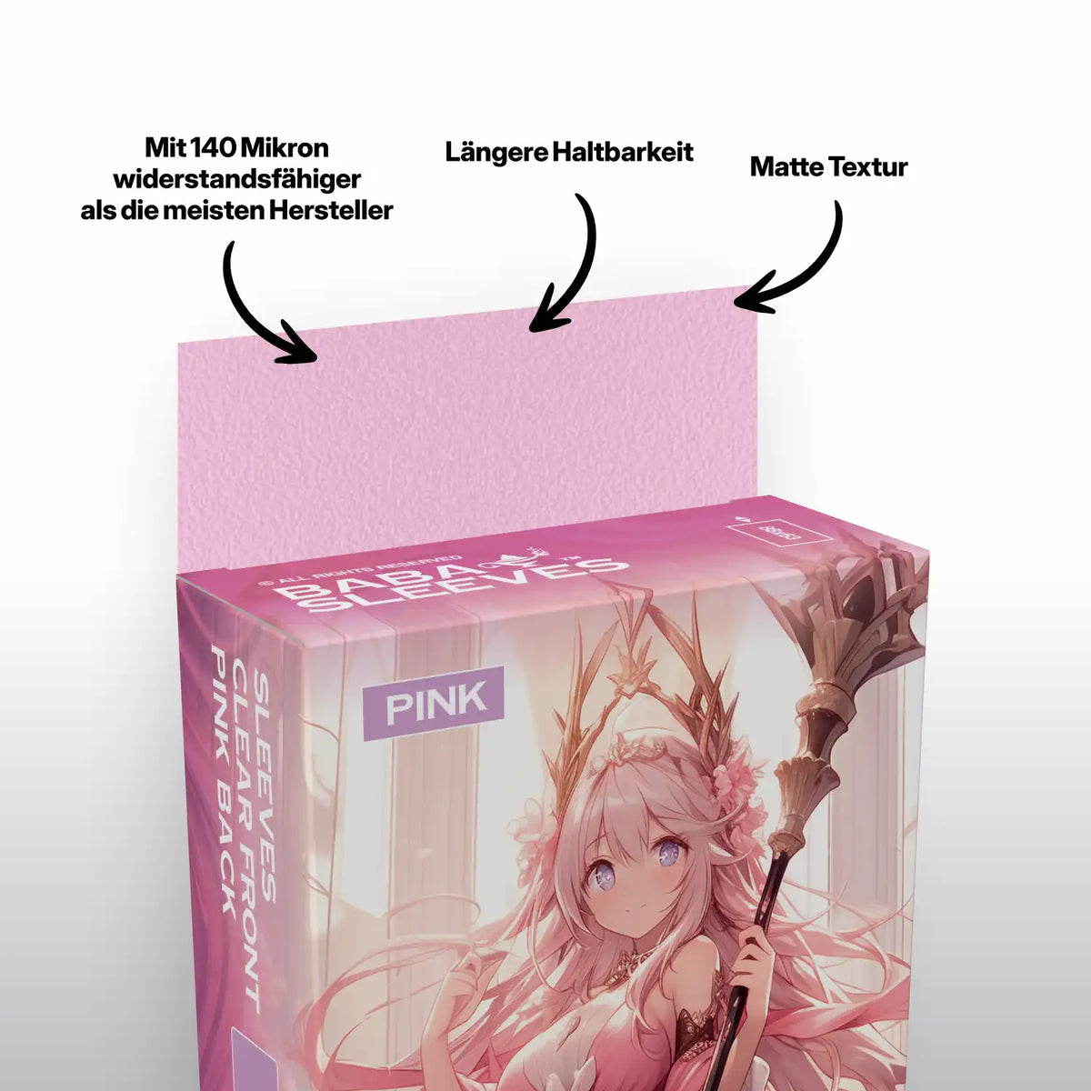 Baba Sleeves - Matte Pinke / Pink Hüllen Standard Size (70 Sleeves)