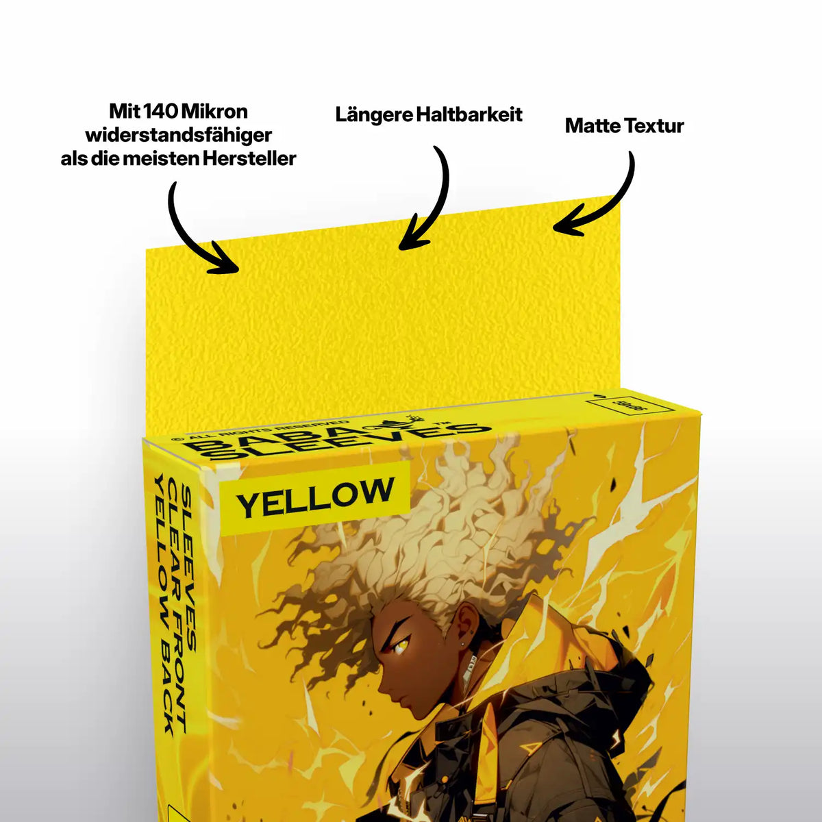 Baba Sleeves - Matte Gelbe / Yellow Hüllen Japan Size (60 Sleeves)