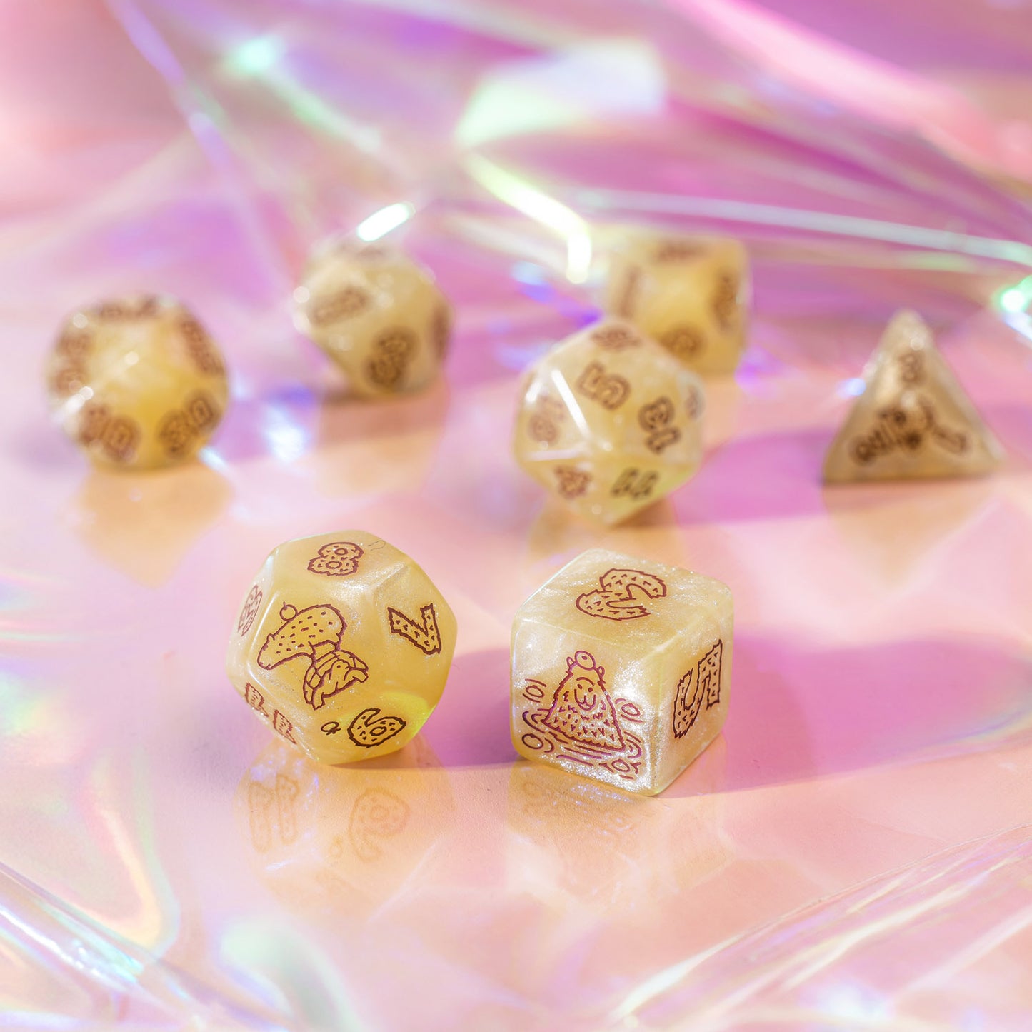 Q Workshop - Capybara: Sleepie 7pc RPG Dice Set