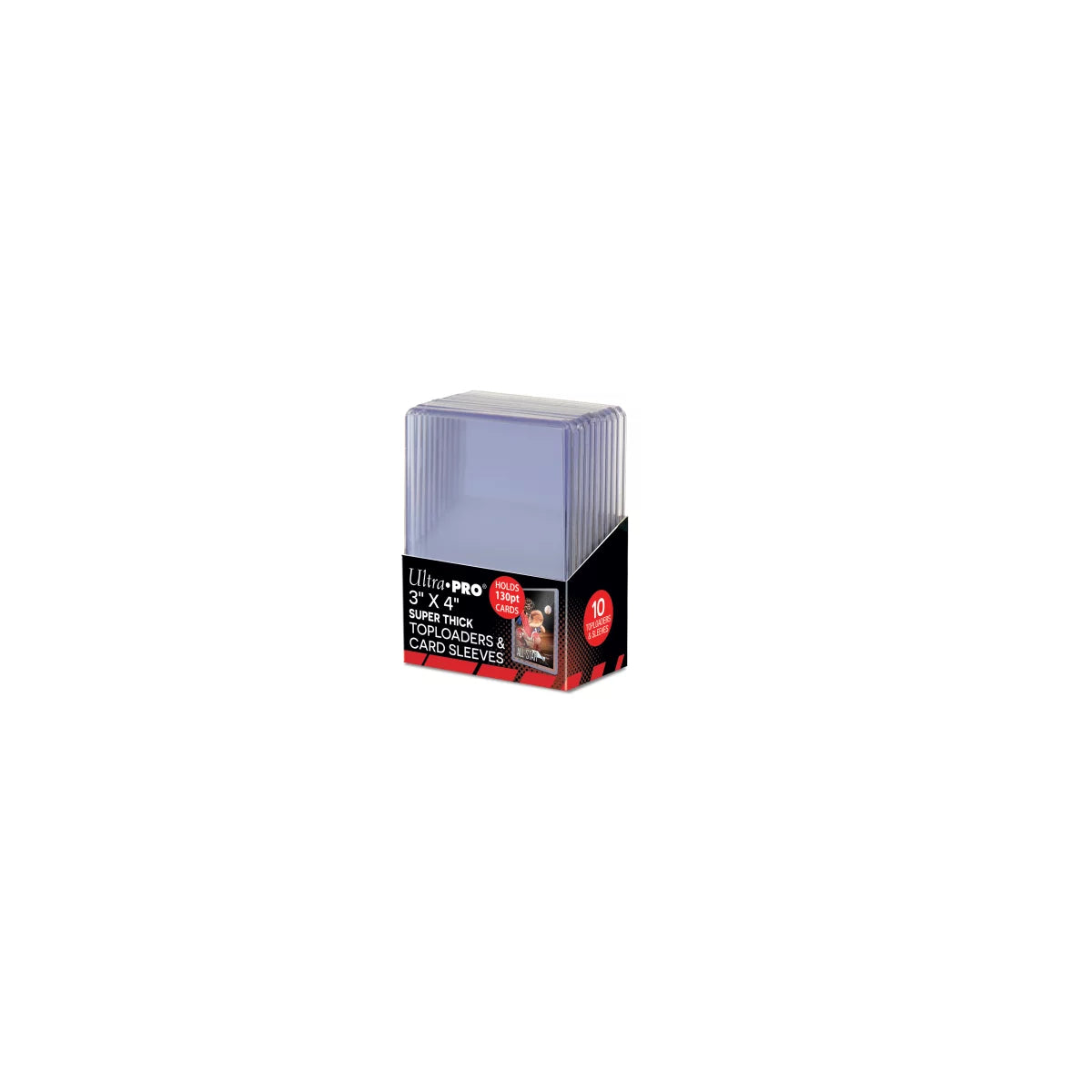 Ultra Pro Standard Toploader 3x4 Zoll (extrem dicke Schutzhüllen 130pt) + 10 Sleeves