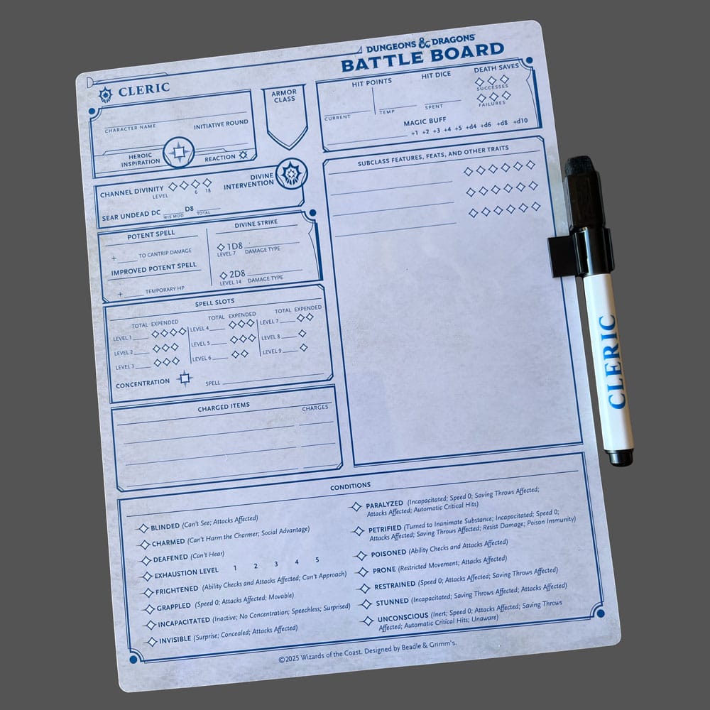 Dungeons & Dragons Battle Board Kampfbretttafel Geistlicher (Cleric)