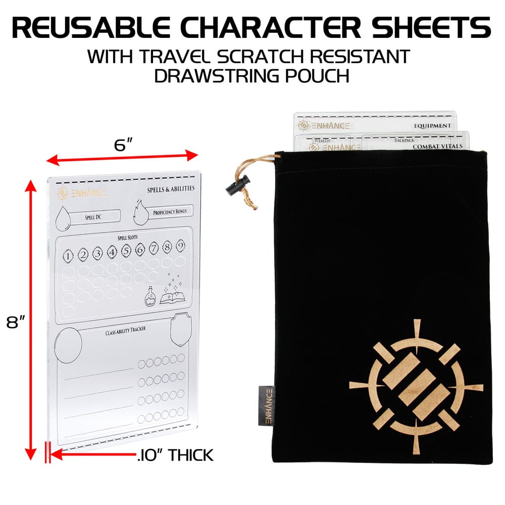 Enhance RPG Series Acryl Charakterbögen Set *Englische Version*