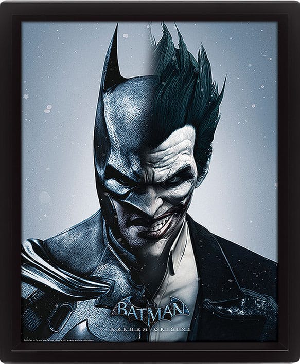 Batman Arkham Origins 3D-Effekt Poster Set im Rahmen Batman vs. Joker 26 x 20 cm (3)