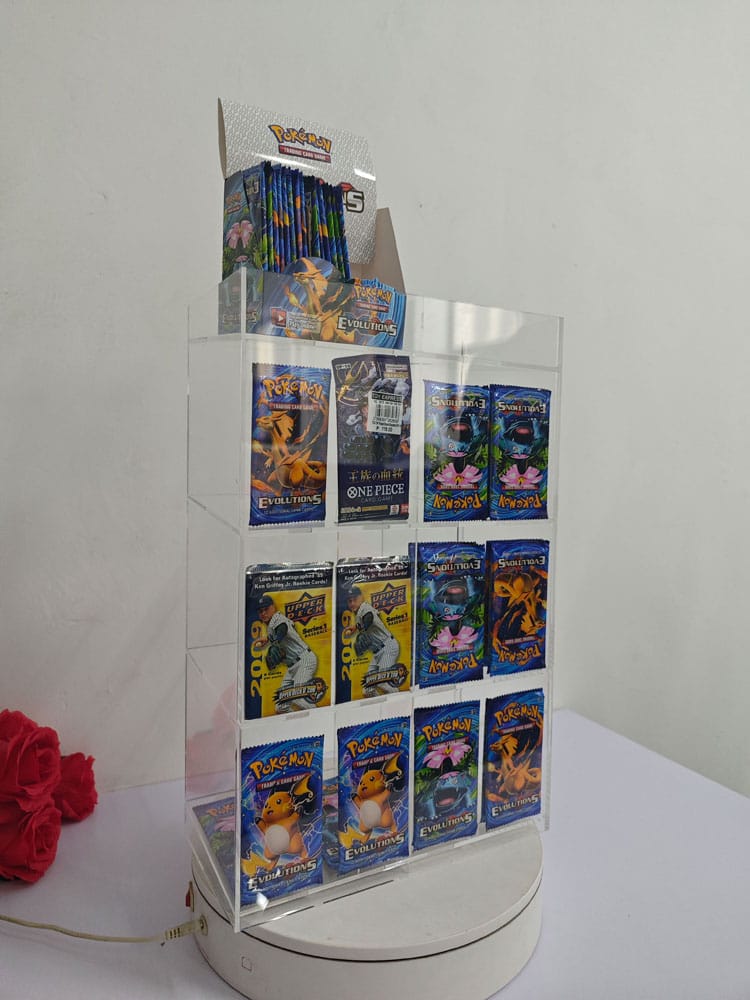 Acryl Verkaufsdisplay / Thekendisplay für Trading Card Booster Packs
