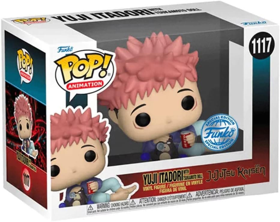 Jujutsu Kaisen POP! Animation Vinyl Figur Itadori w/ Tsukamoto Doll 9 cm