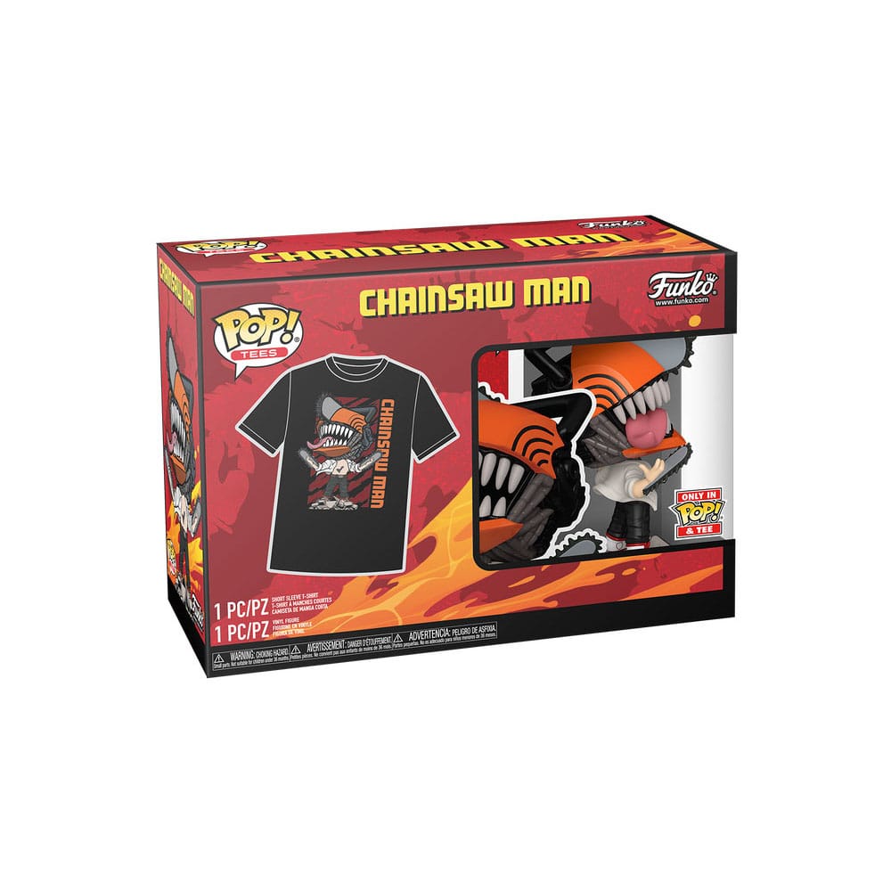 Chainsaw Man POP! & Tee Vinyl Figur & T-Shirt Set Chainsaw Man Leaping Größe L