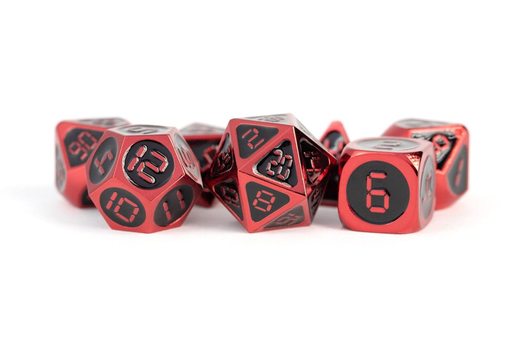 FanRoll Würfel Set Red with Black Enamel (7)