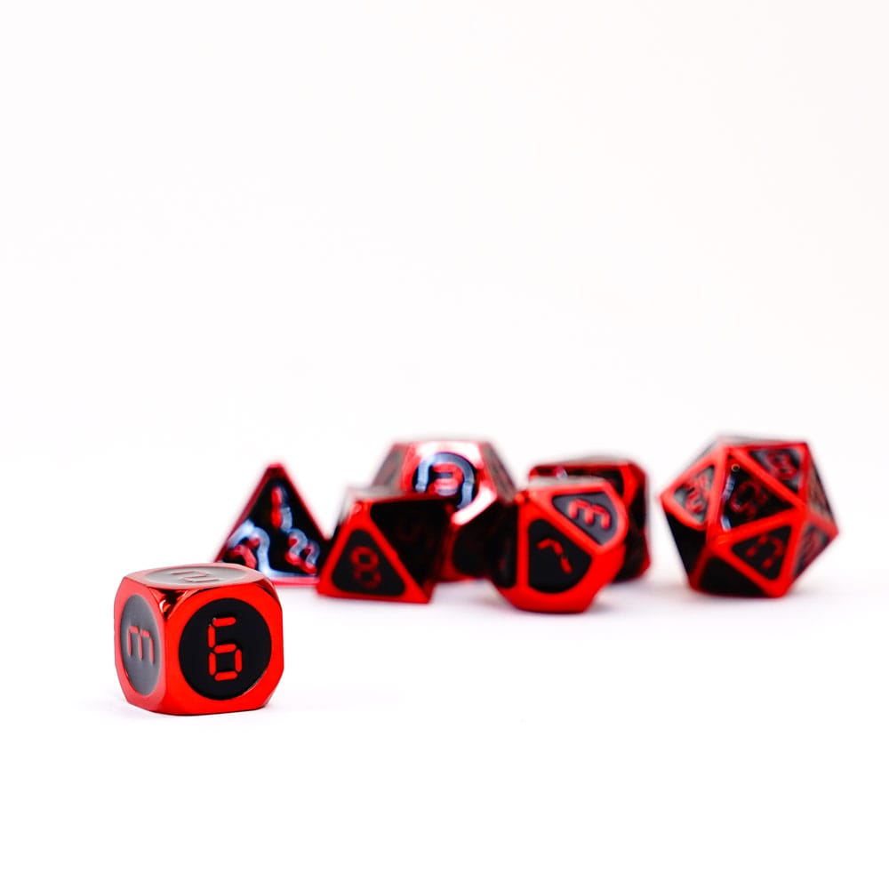 FanRoll Würfel Set Red with Black Enamel (7)