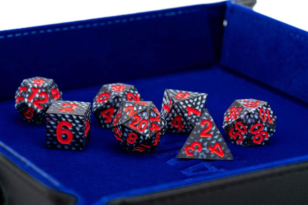 Dragon Storm Sharp Edge Silicone Würfel Set Black Dragon Scales (7)