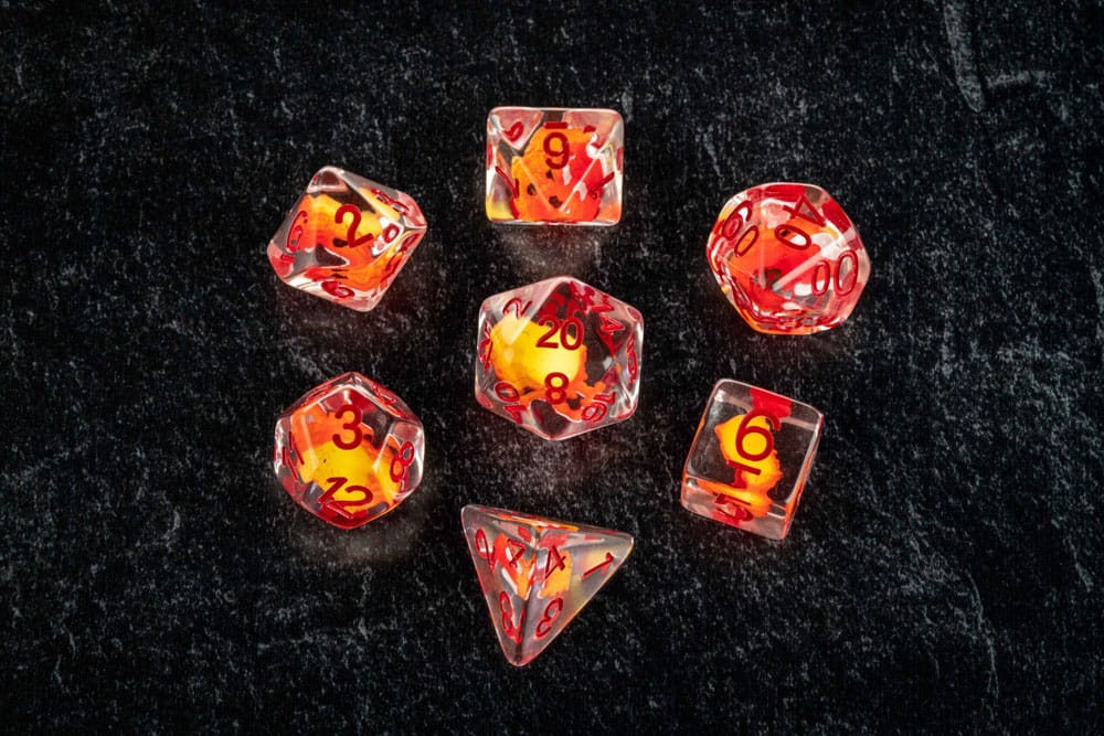 Dragon Storm Inclusion Würfel Set Red Dragon (7)