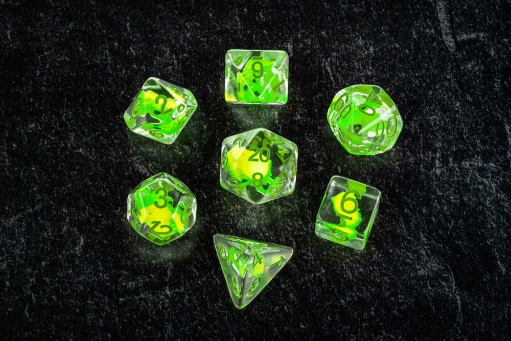 Dragon Storm Inclusion Würfel Set Green Dragon (7)