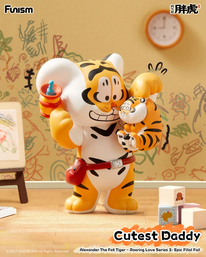 Alexander The Fat Tiger Blind Box Minifiguren Roaring Love Series 2: Epic Filial Fabil 7 cm Display (8)