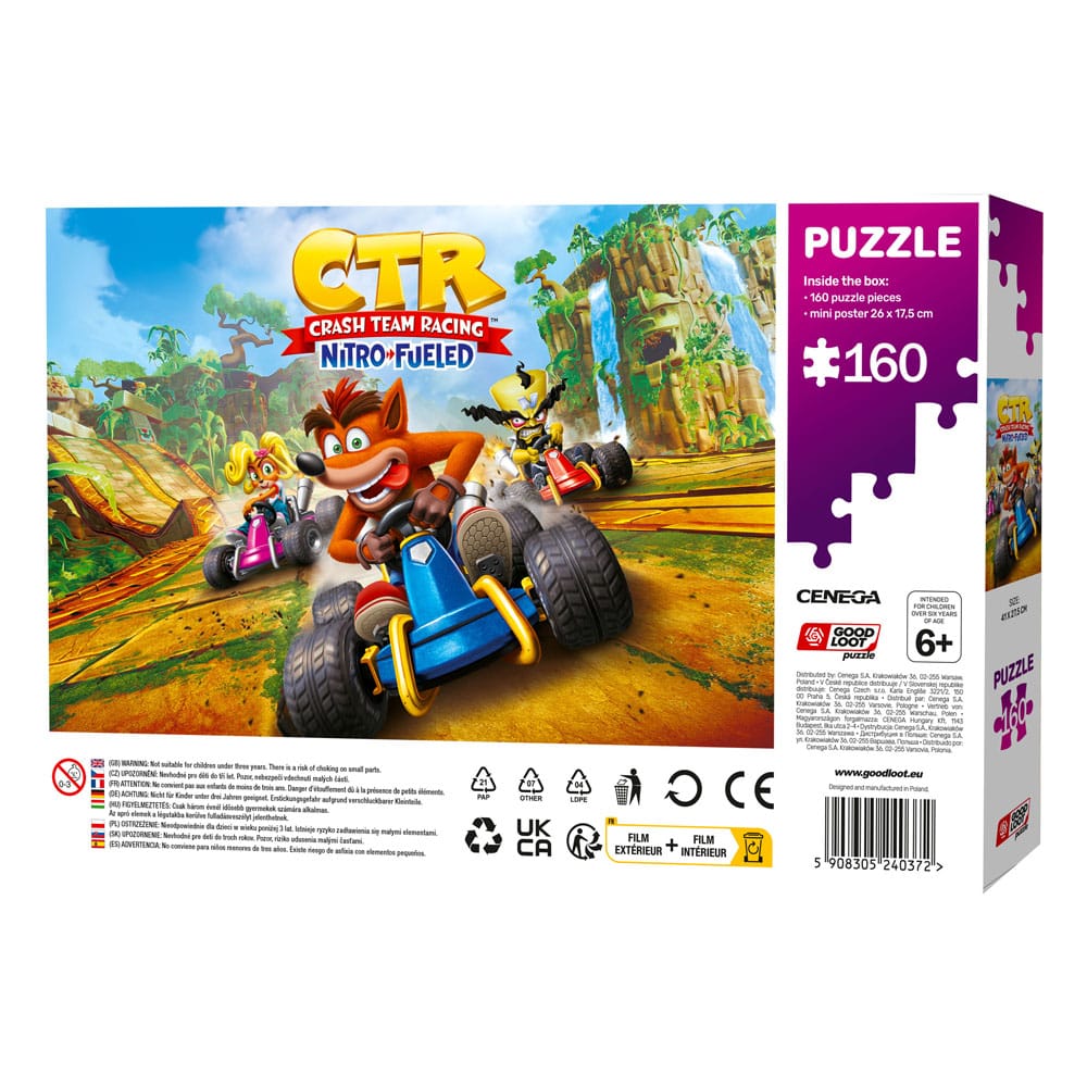 Crash Bandicoot Kids Puzzle Team Racing Nitro-Fueled (160 Teile)